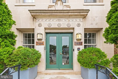 a view of building with potted plant