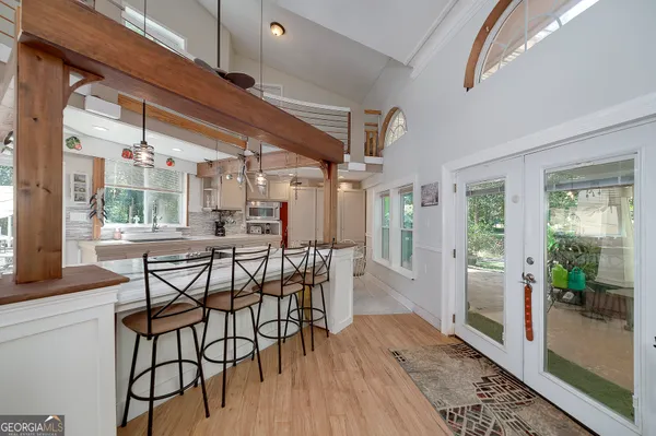 a view of outdoor space with seating area