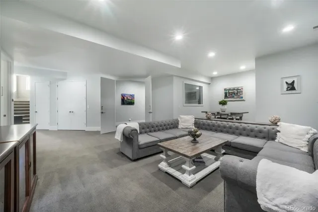 a living room with furniture