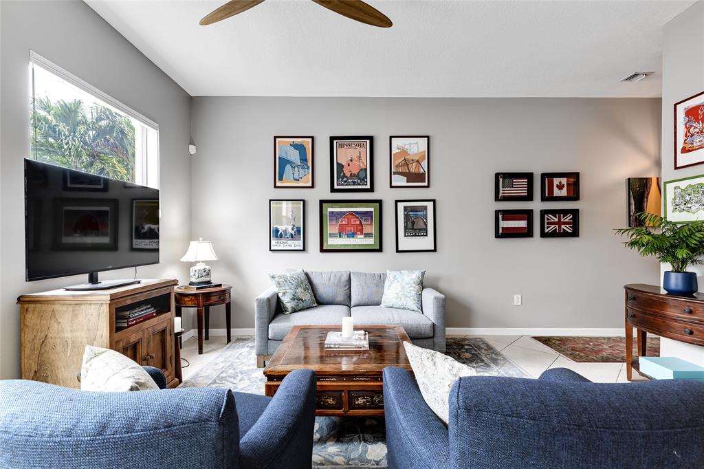 1224 Northeast 18th Avenue, Unit 1 Fort Lauderdale, FL 33304 - Photo 7 of 34 a living room with furniture a flat screen tv and a window