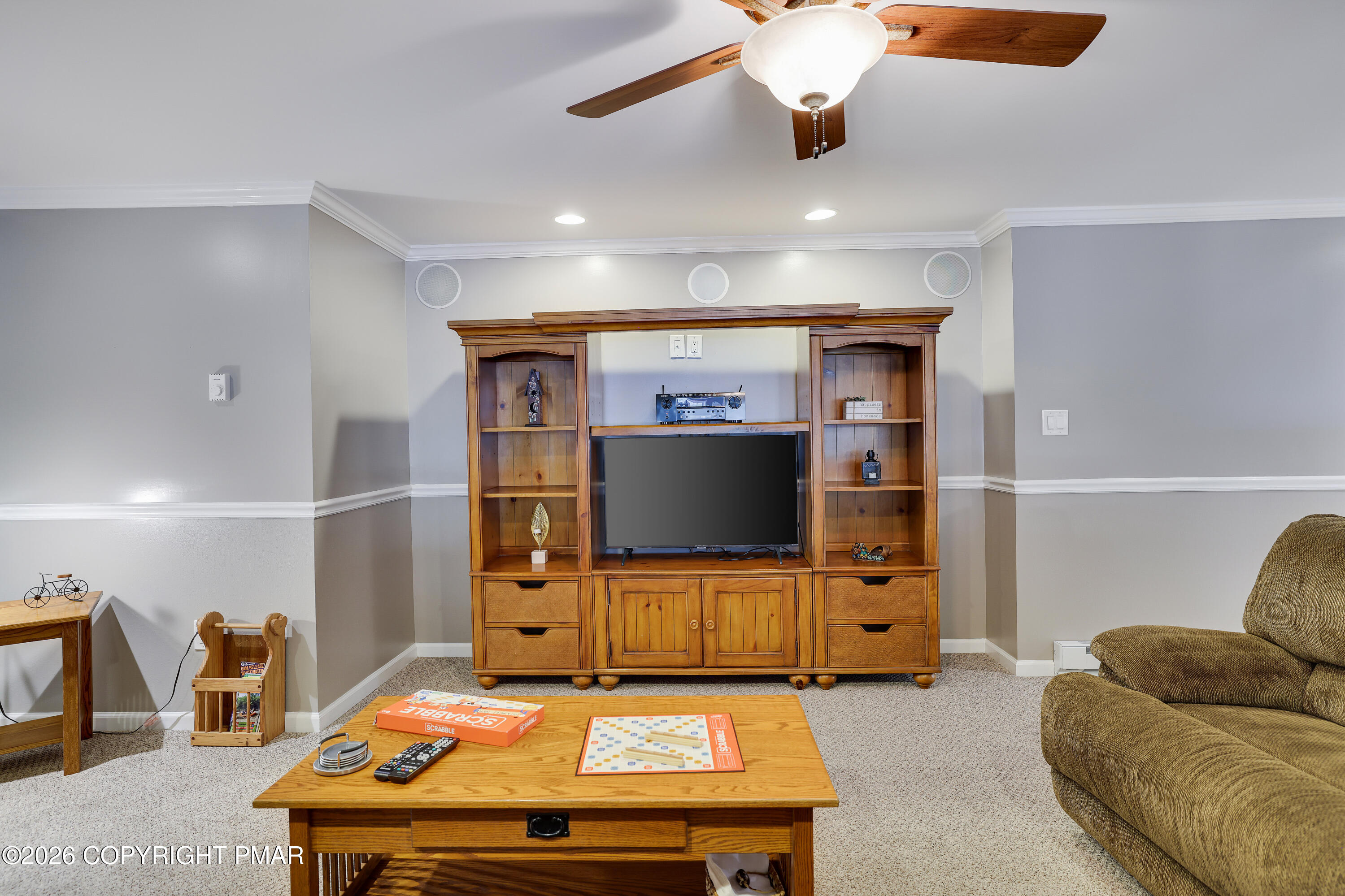 659 Behrens Road Jim Thorpe, PA 18229 - Photo 37 of 57 a living room with furniture and a flat screen tv