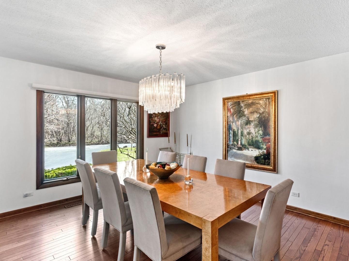 470 East Westleigh Road Lake Forest, IL 60045 - Photo 5 of 28 a view of a dining room with furniture wooden floor and chandelier