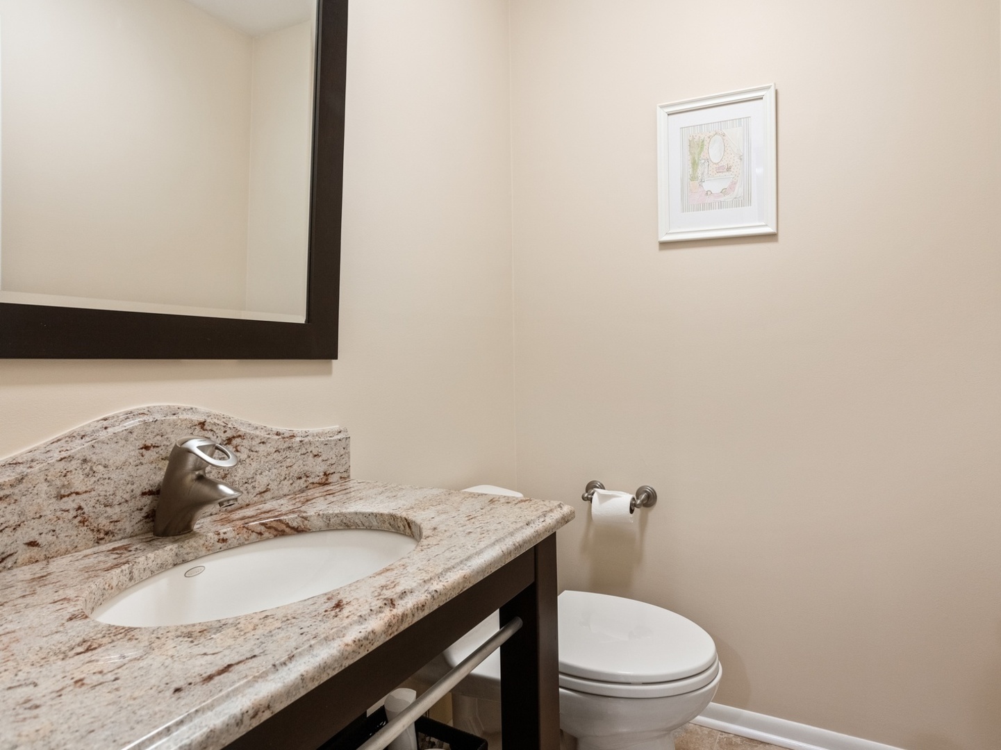470 East Westleigh Road Lake Forest, IL 60045 - Photo 8 of 28 a bathroom with a granite countertop sink and a toilet