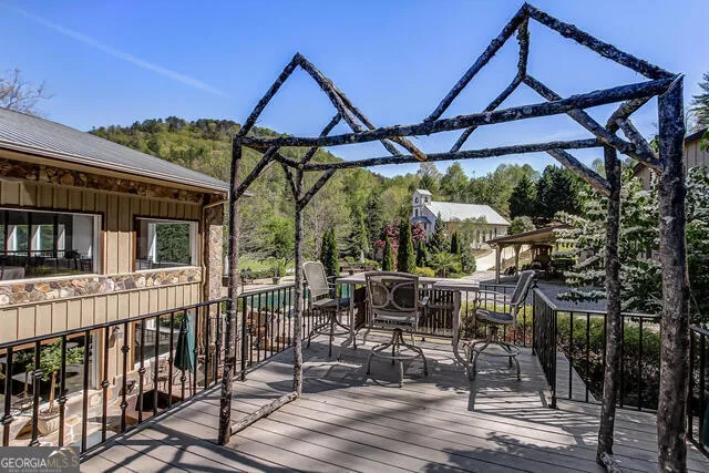 a view of outdoor space with seating area