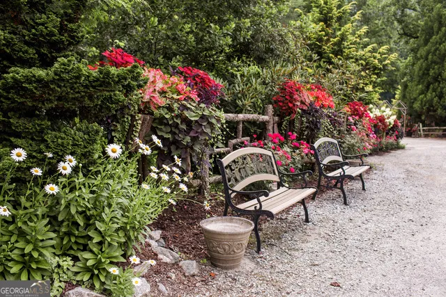 front view of a house with a garden