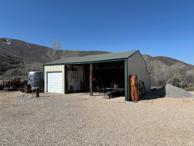 1454 East Little Sweden Road Heber City, UT 84032 - Photo 31 of 35 Detached garage featuring a mountain view