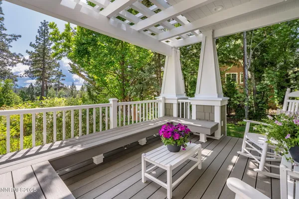 a view of porch with seating space