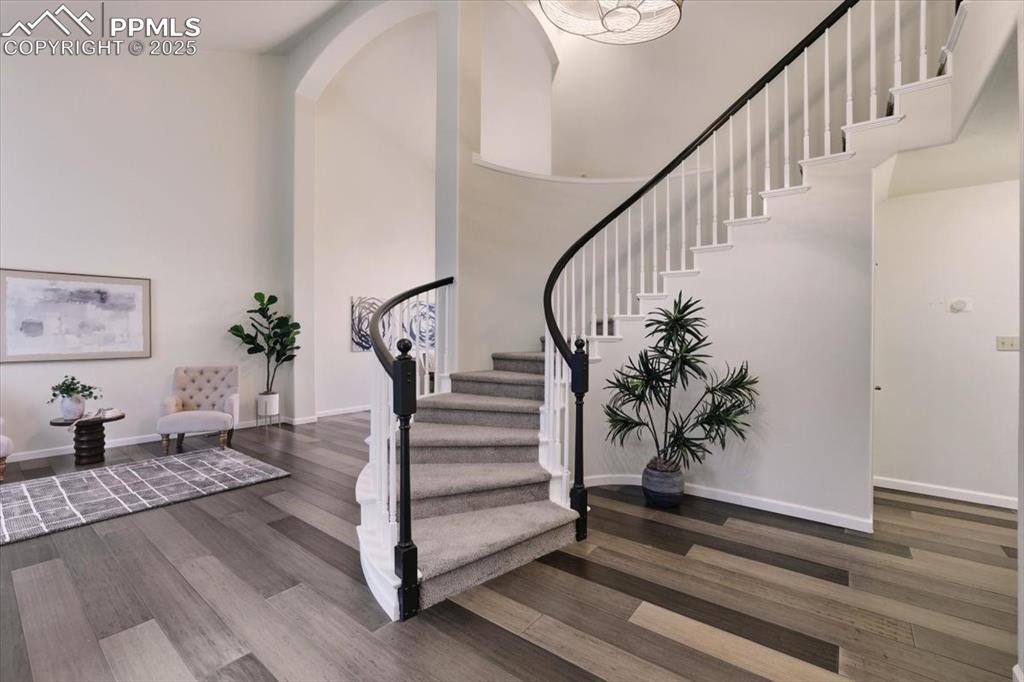 395 Cardiff Circle Colorado Springs, CO 80906 - Photo 2 of 31 a view of entryway with wooden floor