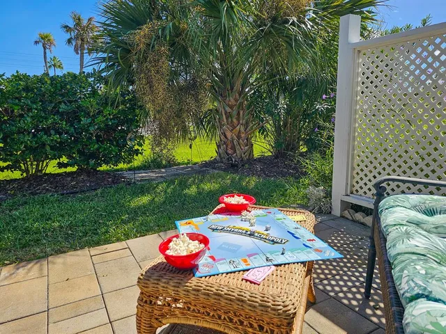 a outdoor space with furniture