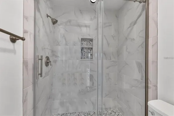 a bathroom with a shower