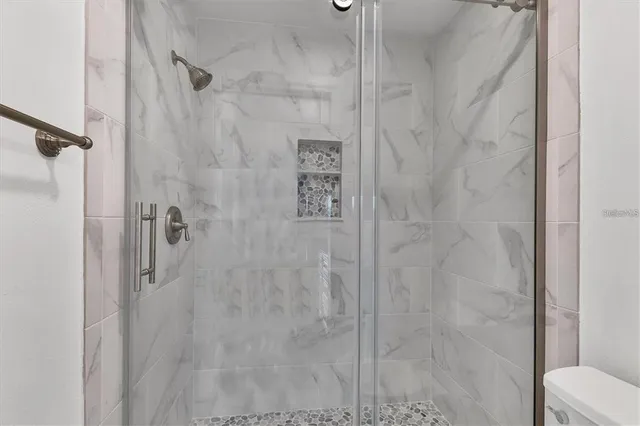 a bathroom with a shower