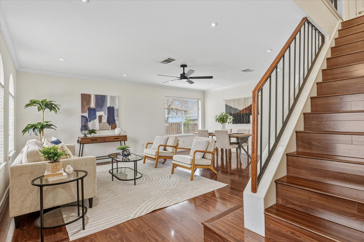 8103 Red Rock Cove Austin, TX 78749 - Photo 5 of 33 a living room with furniture and wooden floor