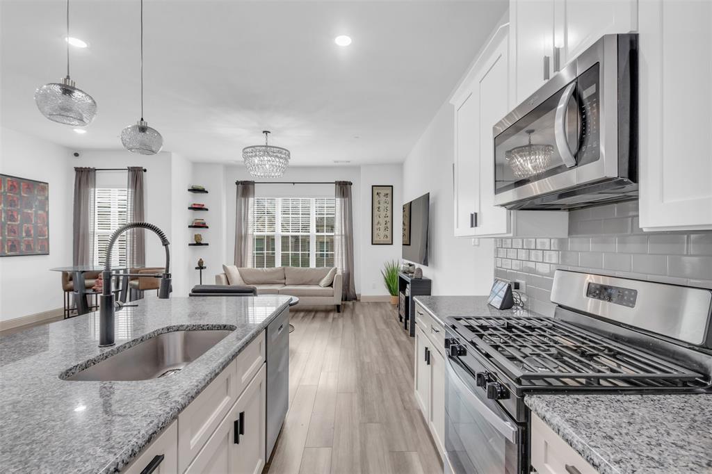 4153 Shavano Drive Frisco, TX 75034 - Photo 2 of 35 a kitchen with stainless steel appliances granite countertop a sink stove and cabinets