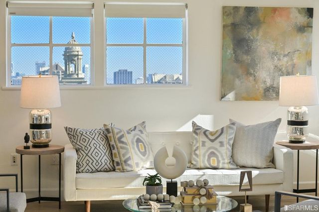 a living room with furniture