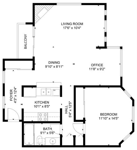 a front view of a white building with an outdoor space