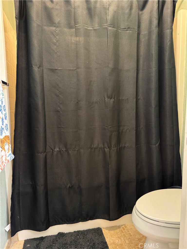 8220 Marek Road Los Molinos, CA 96055 - Photo 19 of 27 a bathroom with a toilet and a shower curtain