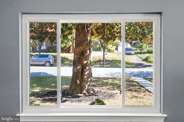 a view of a room and window