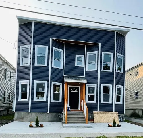 a front view of a building