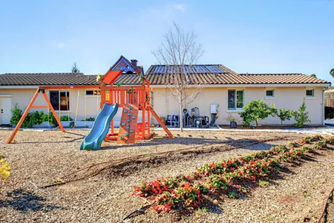 a view of a backyard with a garden