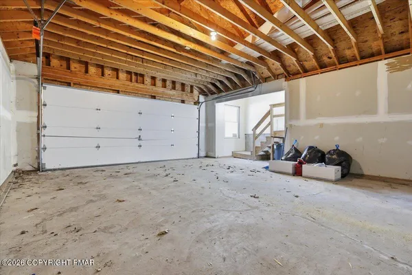 a view of a garage