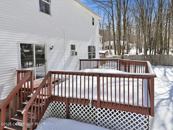 a view of a wooden deck