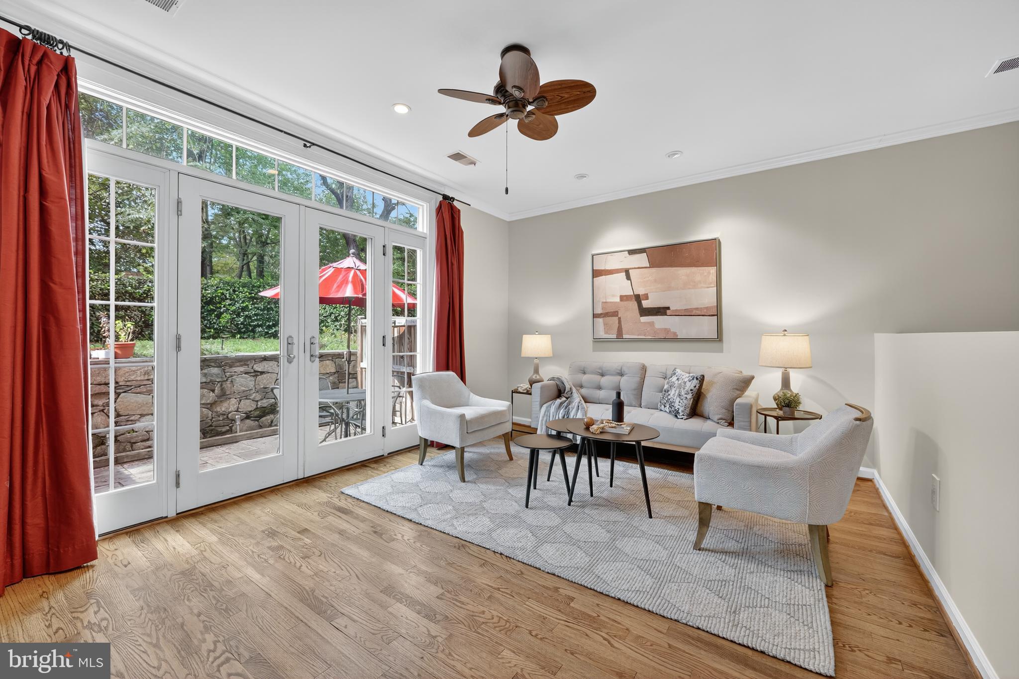 464 West Glebe Road Alexandria, VA 22305 - Photo 8 of 41 a living room with furniture large window and ceiling fan
