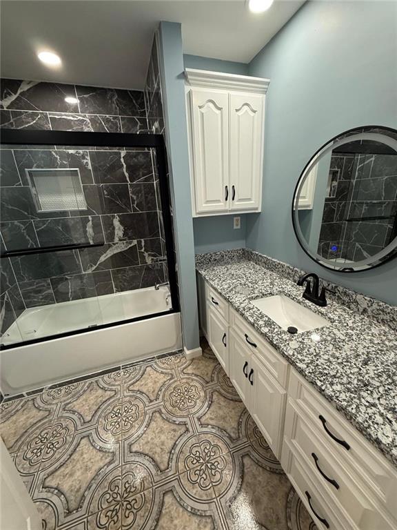 2337 Hollonville Road Brooks, GA 30205 - Photo 33 of 50 a bathroom with a granite countertop sink and a mirror