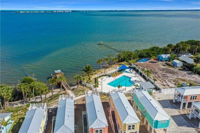 a view of a lake with a outdoor space