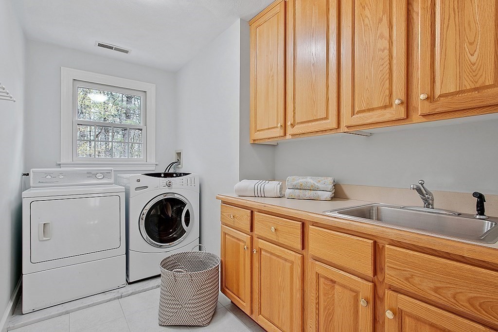 195 Lancaster Road North Andover, MA 01845 - Photo 29 of 42 a kitchen with a sink and a washer dryer