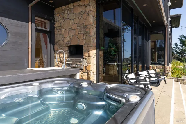 a view of a outdoor space with seating area