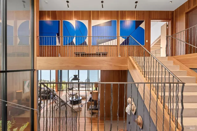 a view of stairs and a balcony