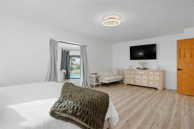 a view of a lake with a house