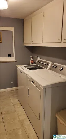 a storage room with furniture