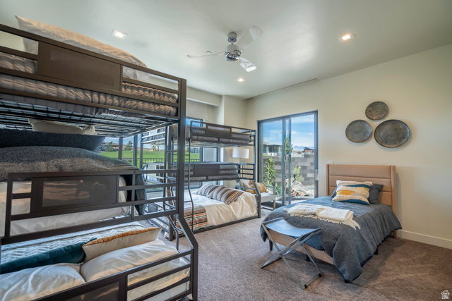 3606 South Cypress Road Hurricane, UT 84737 - Photo 51 of 69 Bedroom featuring recessed lighting, carpet floors, and a ceiling fan