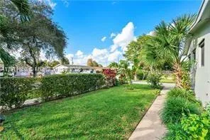 a view of a yard with plants