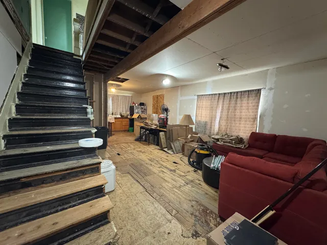 a living room with furniture