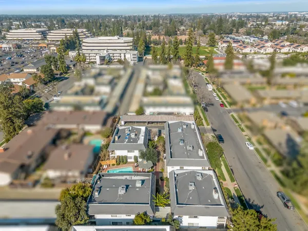 an aerial view of a city