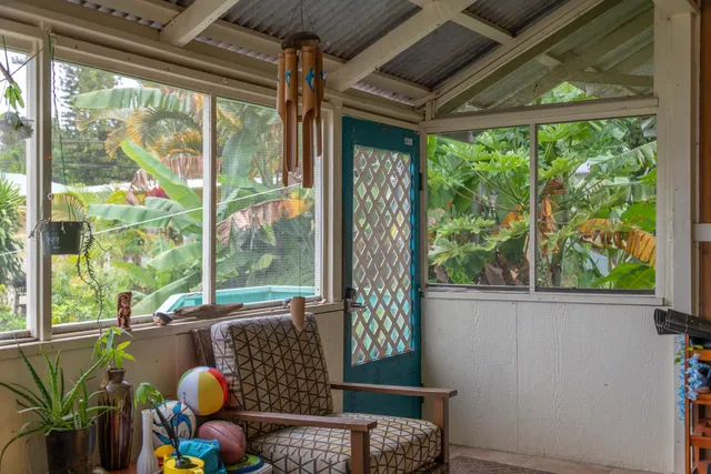 a outdoor living space with furniture and garden view