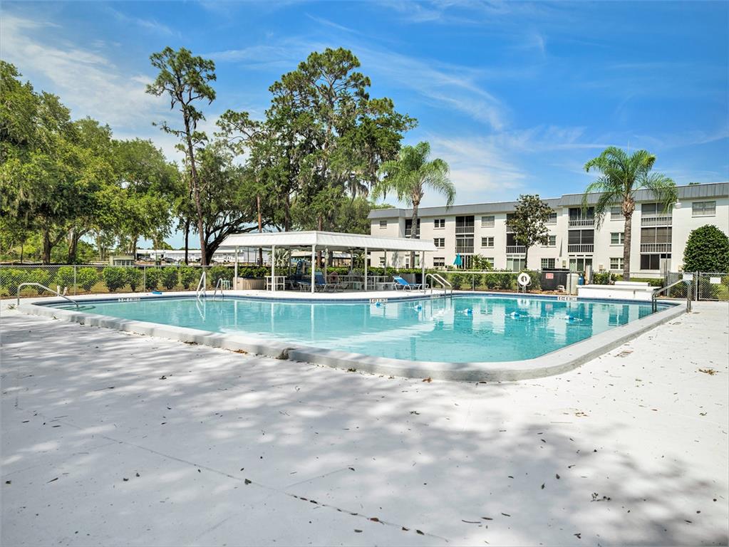4801 Airport Road, Unit 118 Zephyrhills, FL 33542 - Photo 6 of 19 a view of swimming pool is middle in the garden