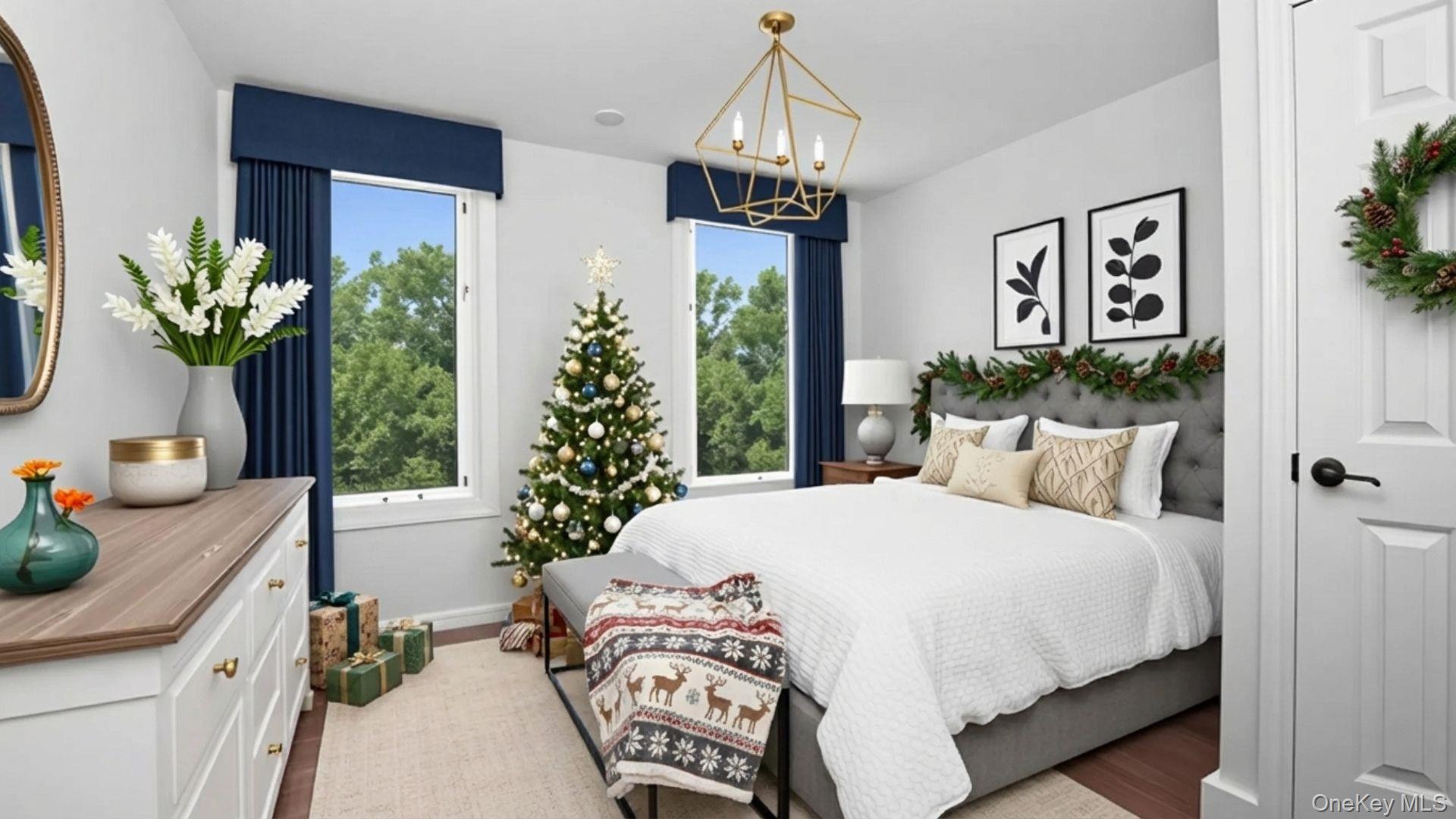 2040 Washington Avenue Bronx, NY 10457 - Photo 3 of 26 Bedroom featuring light wood finished floors and a chandelier