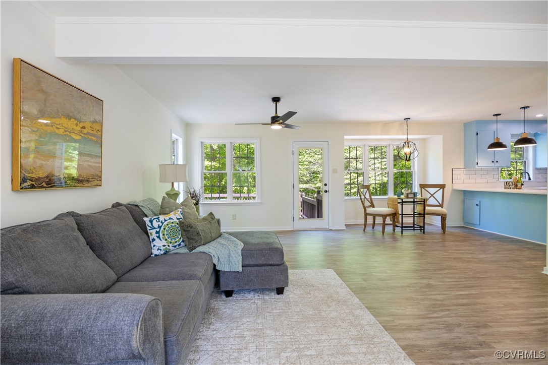 11730 Corte Castle Road Chesterfield, VA 23838 - Photo 11 of 50 Living room with wood finished floors, beam ceilin
