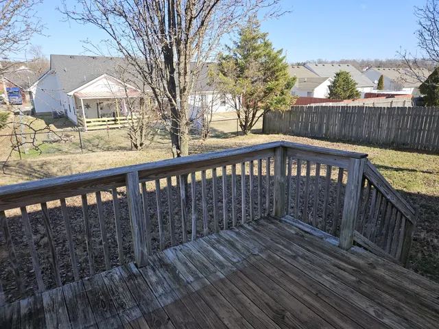 a view of wooden deck