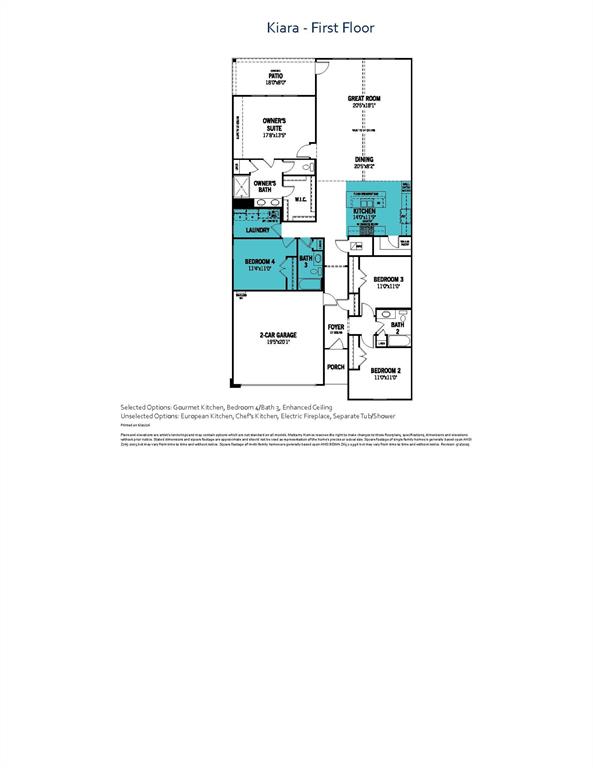 841 Blue Fescue Road Justin, TX 76247 - Photo 2 of 2 Kiara - Floor Plan
