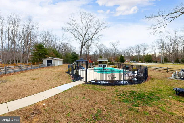 a view of a yard with snow