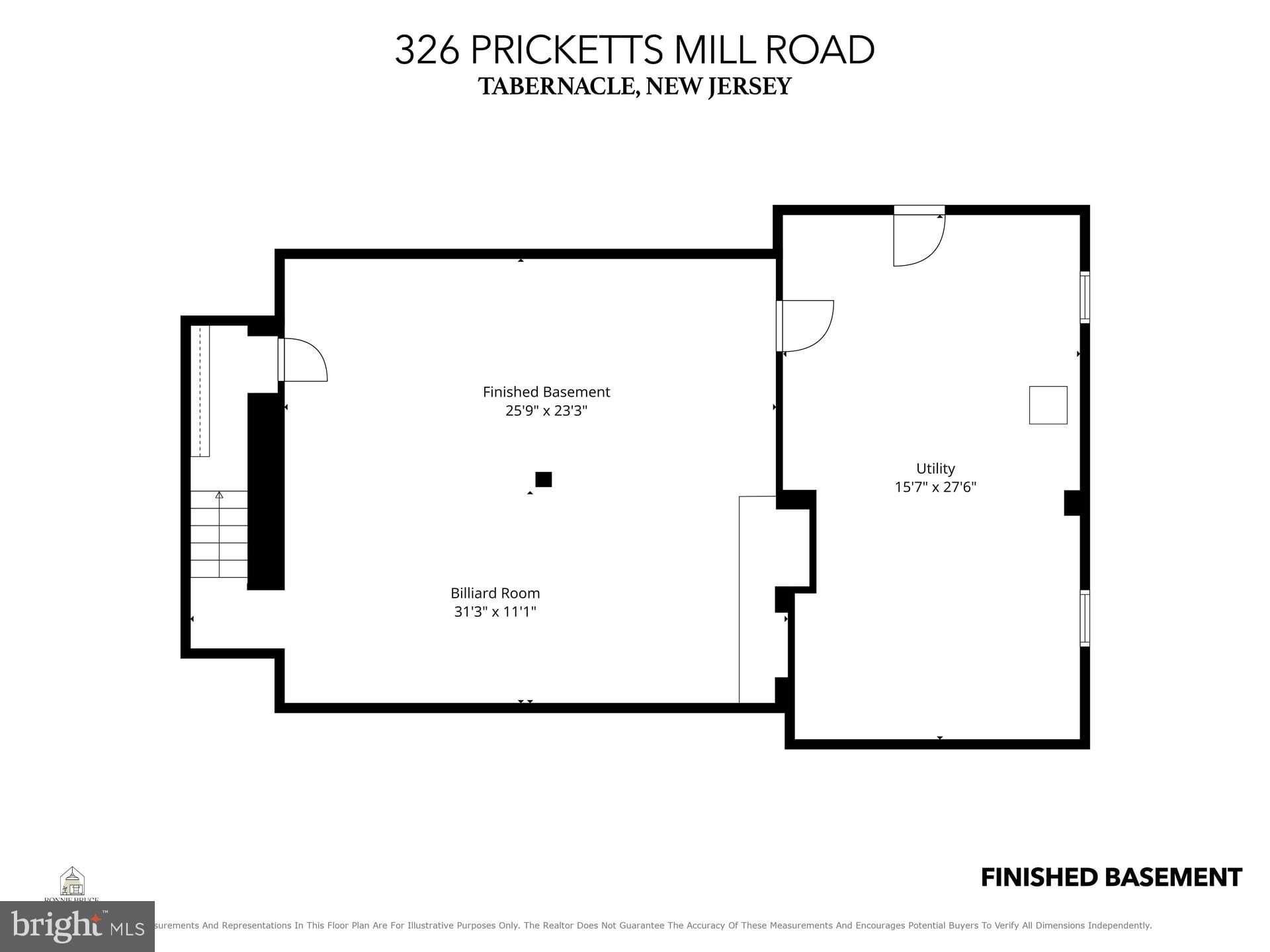 326 Pricketts Mill Road Tabernacle, NJ 08088 - Photo 61 of 62 Spacious finished basement layout design.