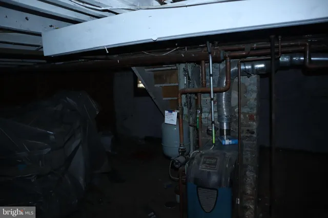 a close view of water heater room