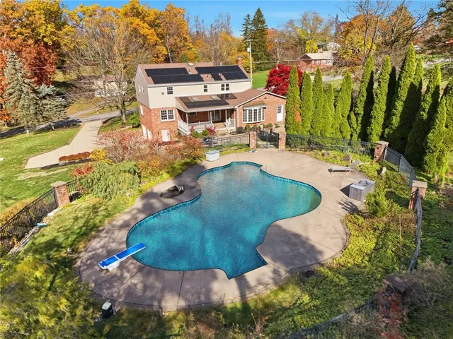 an aerial view of multiple house