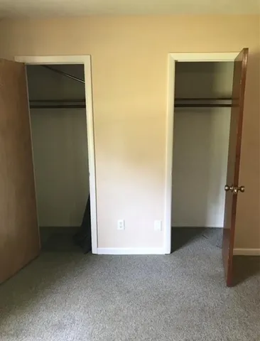 an empty room with closet