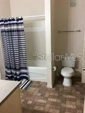 a bathroom with a toilet and a bathtub