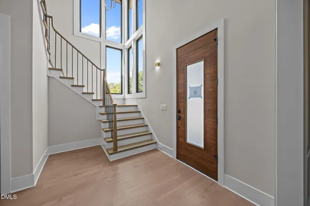 a view of an entryway with staircase